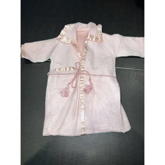 Vintage Handmade Handstiched Baby Toddler Robe Pale Pink With Front Tie